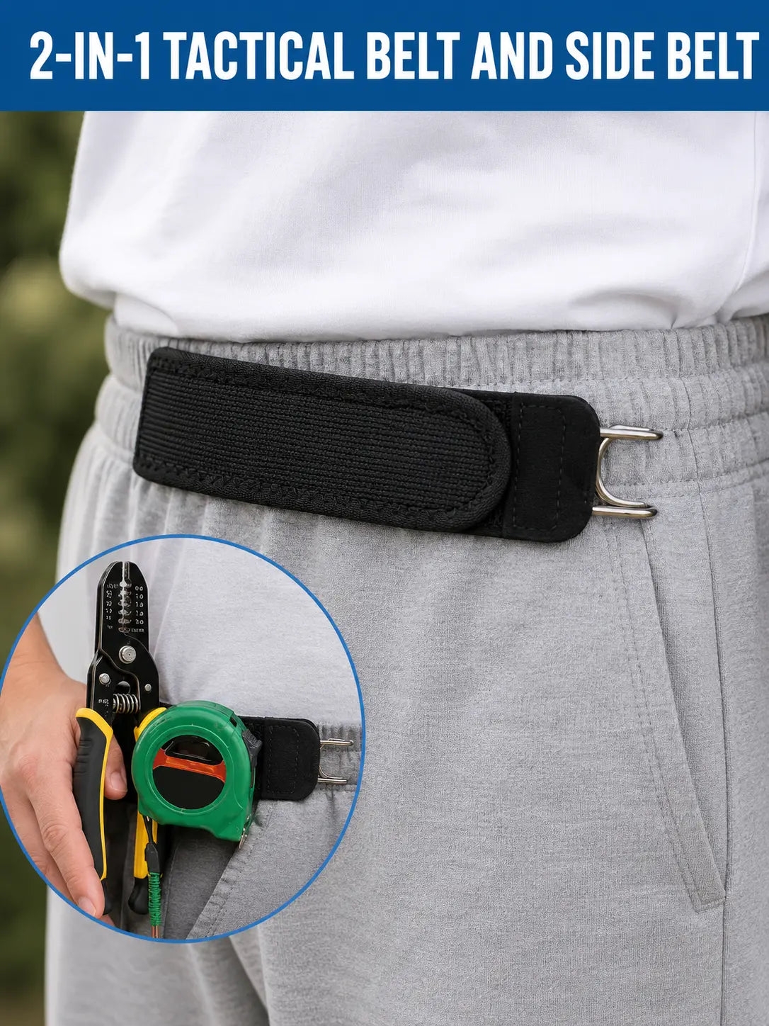 Buckleless Elastic Belt with Metal Hook - Invisible Stretch Waist Belt for Men & Women