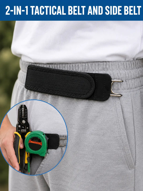 Buckleless Elastic Belt with Metal Hook - Invisible Stretch Waist Belt for Men & Women