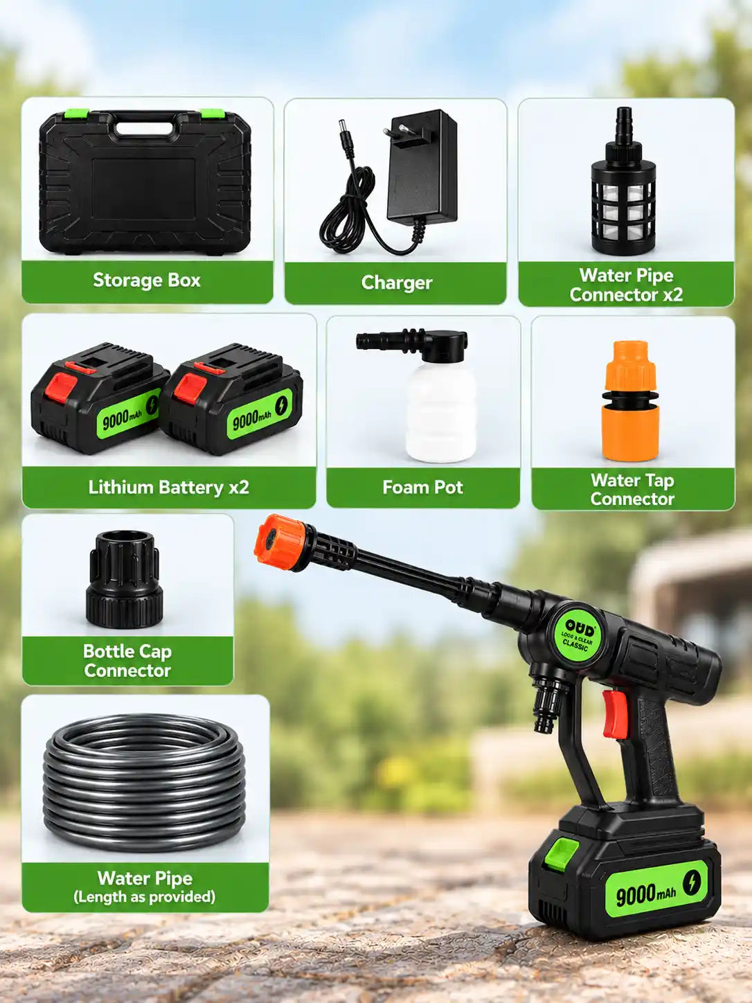 OUD TurboWash Cordless High-Pressure Washer – OD-CW-043