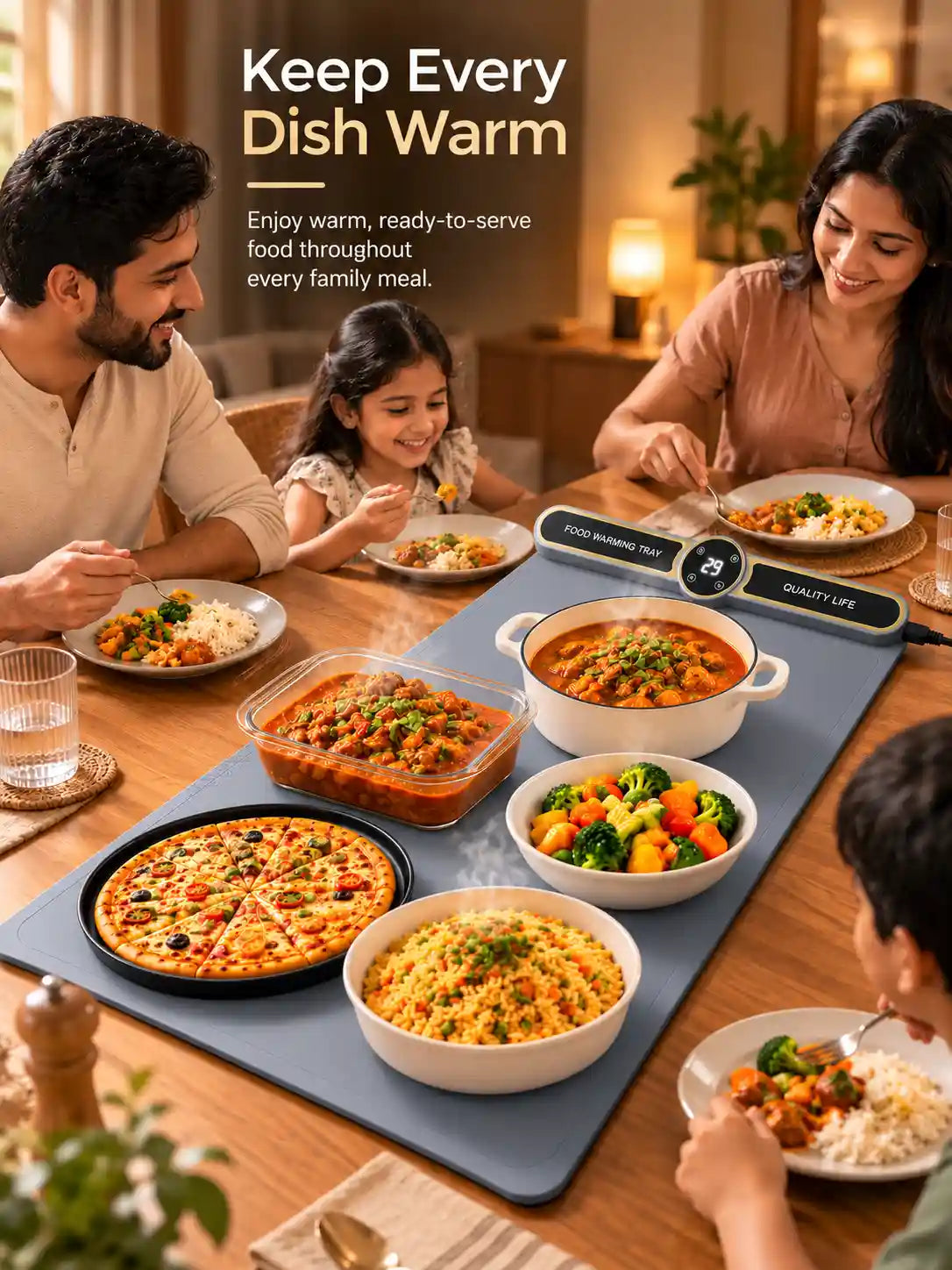 Flexible Electric Food Warming Tray with Digital Temperature Control