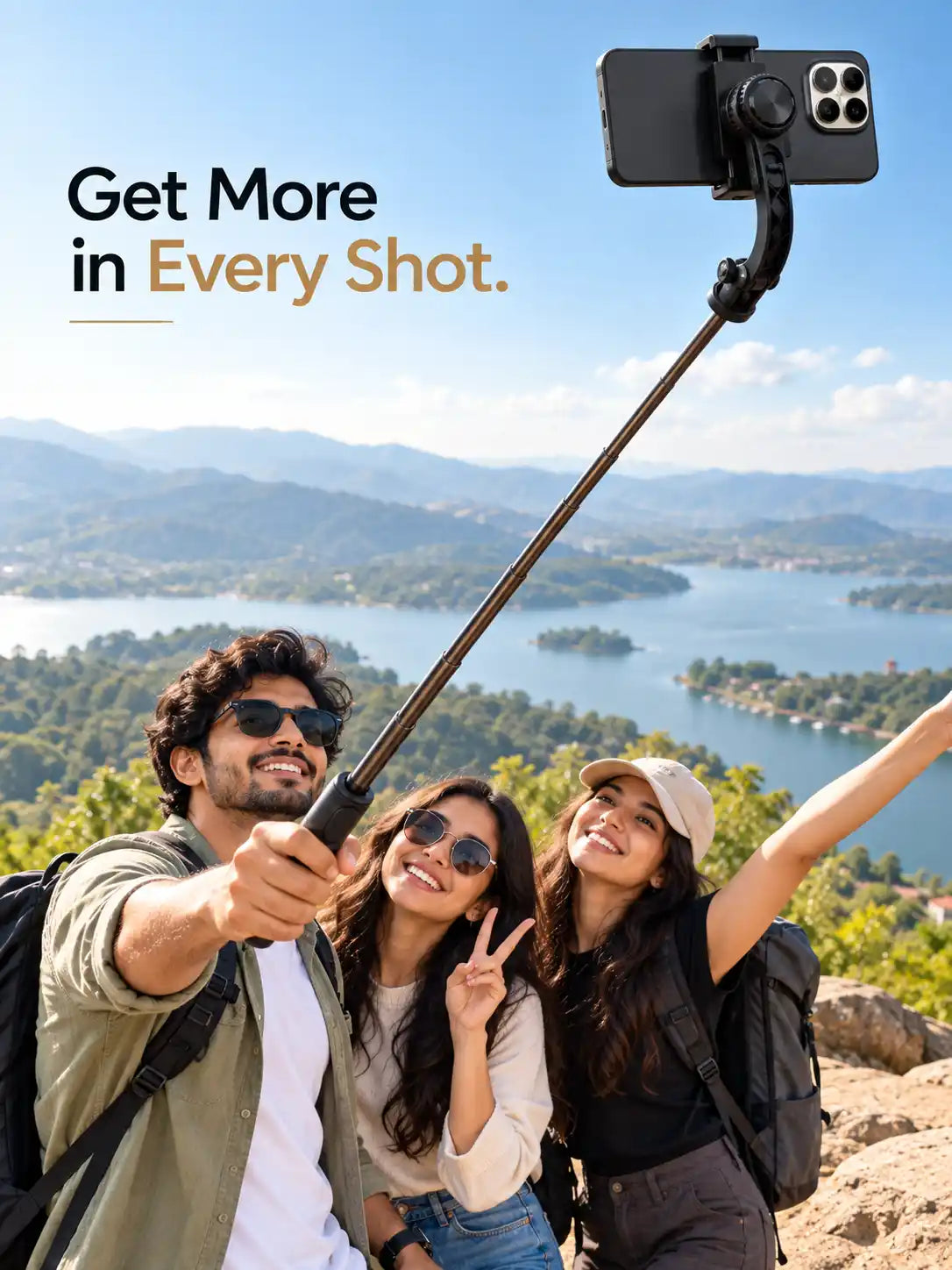 Q08 3-in-1 Gimbal Stabilizer Selfie Stick & Tripod