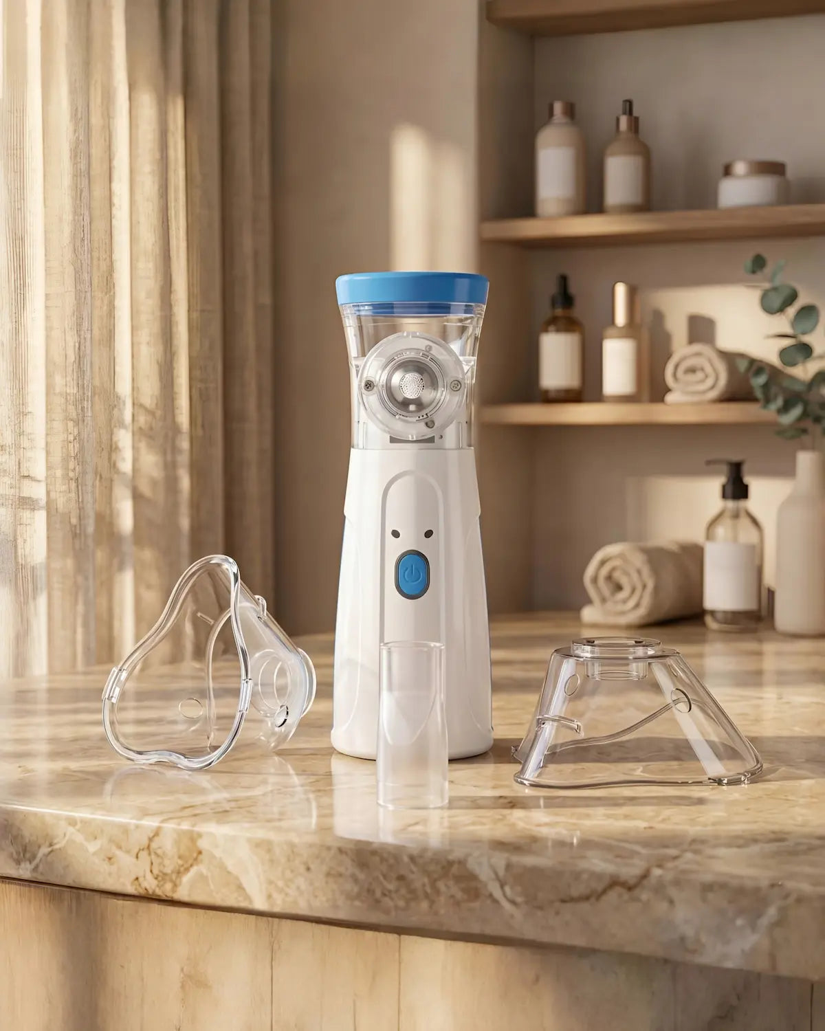 Portable Mesh Nebulizer for Adults & Kids, Mini Handheld Ultrasonic Inhaler, Low-Noise Steam Vaporizer for Home & Travel