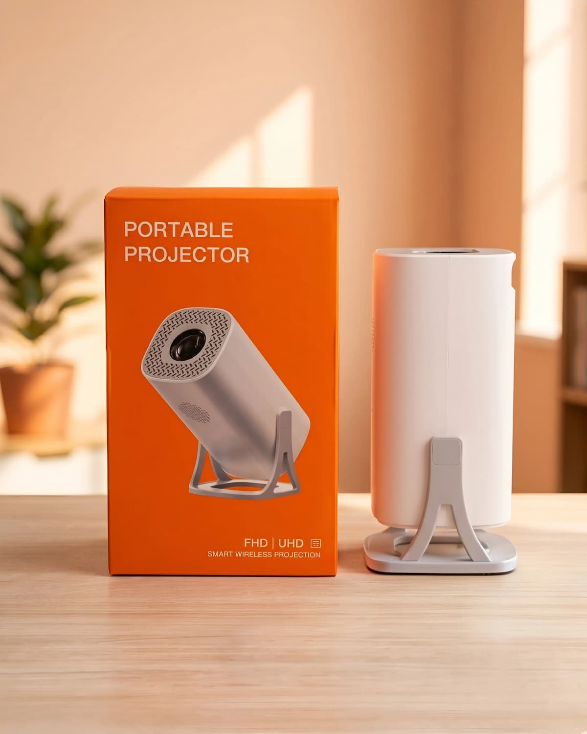 Android Smart Projector | 180° Adjustable Projection | Wireless Screen Casting | Compact Home Entertainment Device