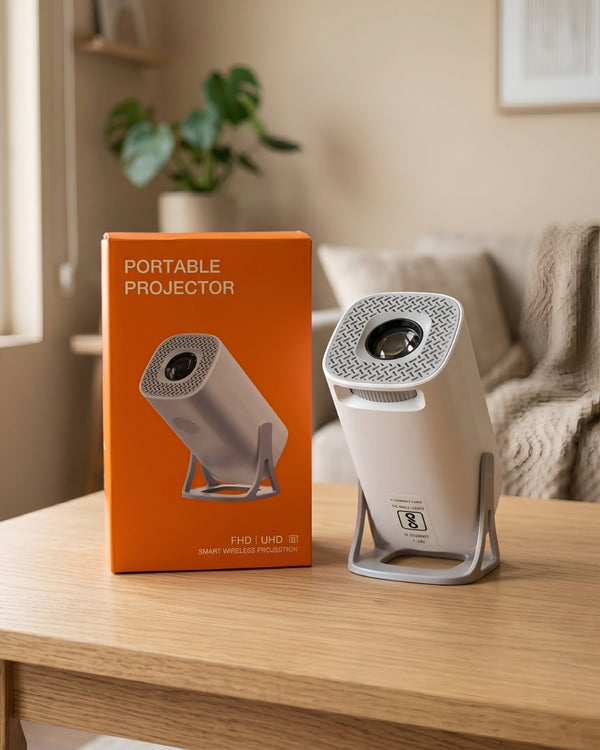 Android Smart Projector | 180° Adjustable Projection | Wireless Screen Casting | Compact Home Entertainment Device
