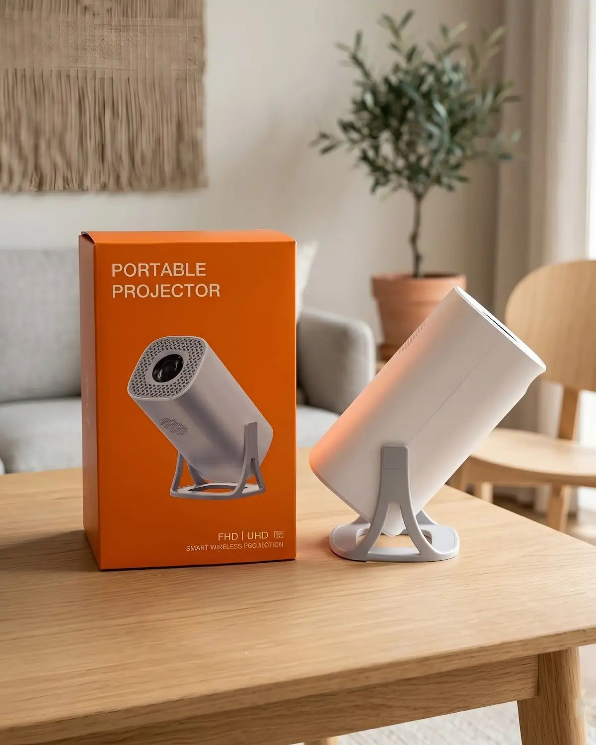 Android Smart Projector | 180° Adjustable Projection | Wireless Screen Casting | Compact Home Entertainment Device