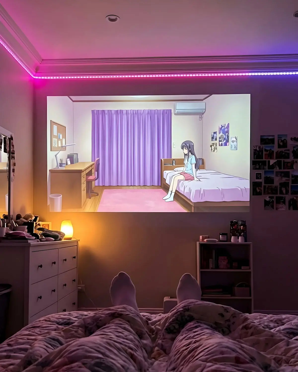 Android Smart Projector | 180° Adjustable Projection | Wireless Screen Casting | Compact Home Entertainment Device