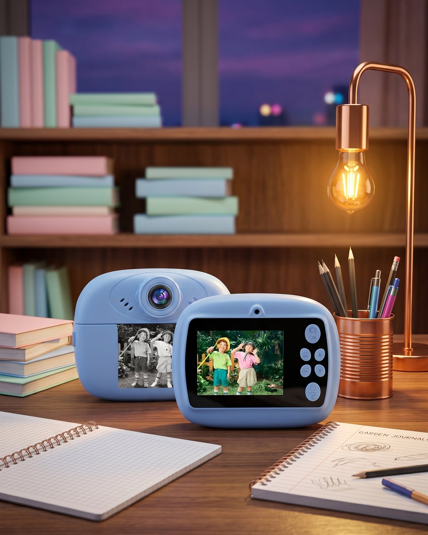 Kids Instant Print Camera – DIY Photo & Video Toy with Ink-Free Printing, Rechargeable & Creative Drawing Fun