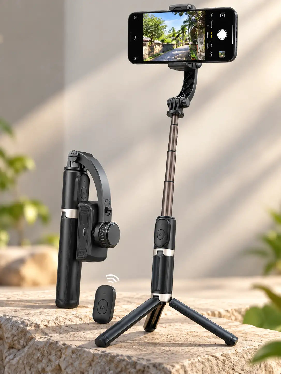 Q08 3-in-1 Gimbal Stabilizer Selfie Stick & Tripod