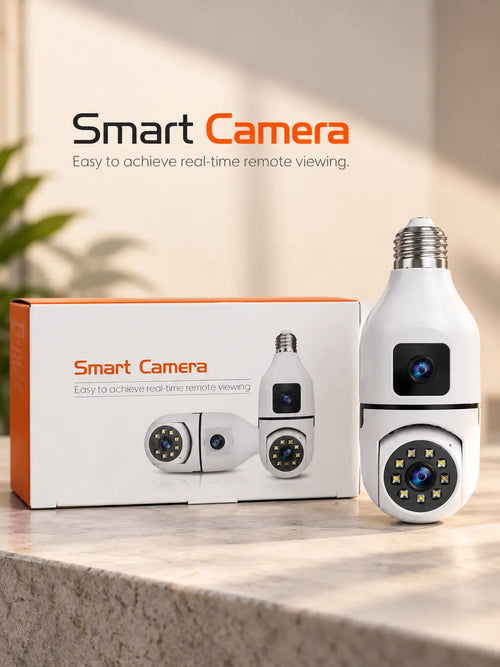 360° Dual-Lens Bulb Socket PTZ Security Camera