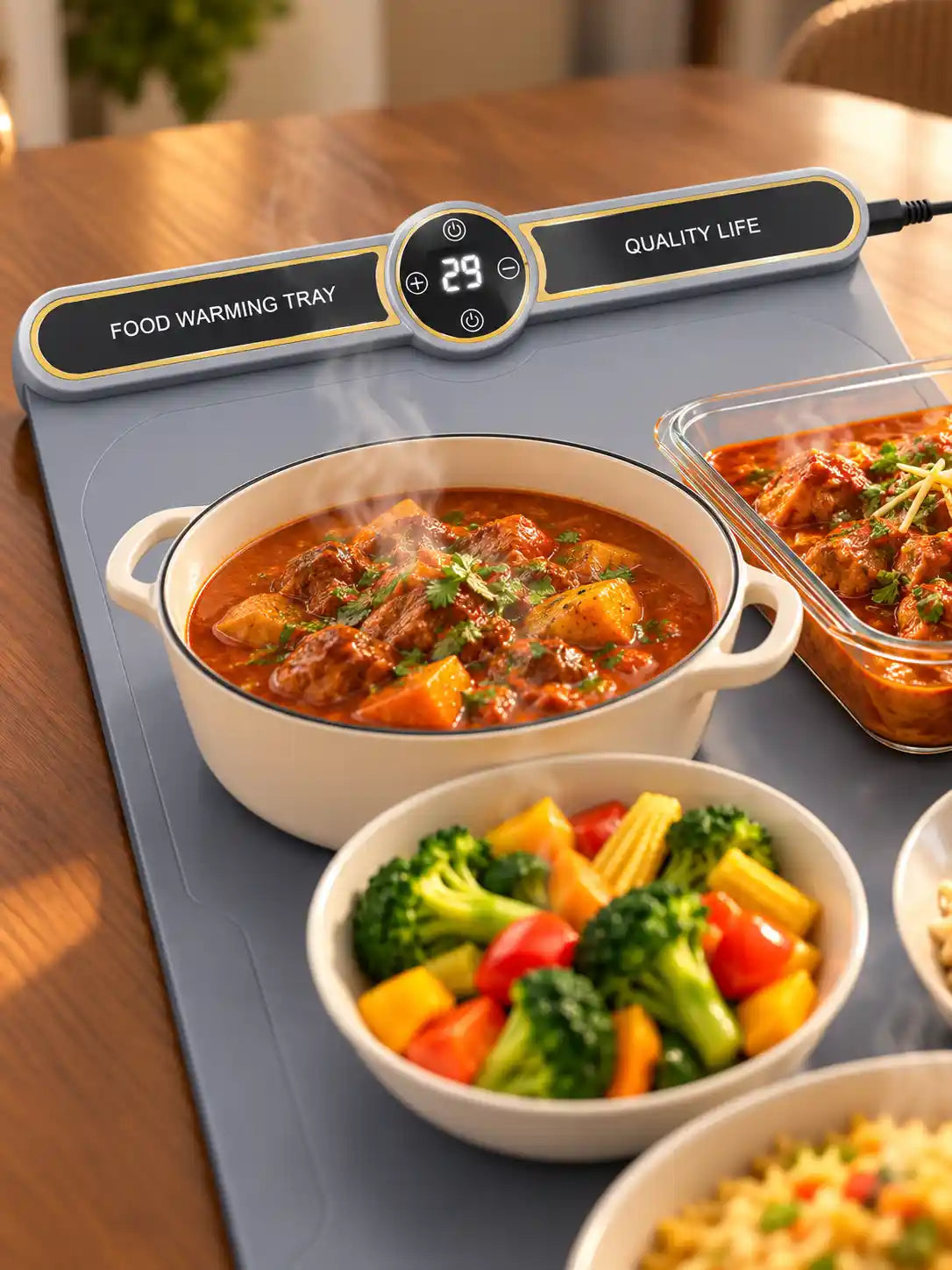 Flexible Electric Food Warming Tray with Digital Temperature Control
