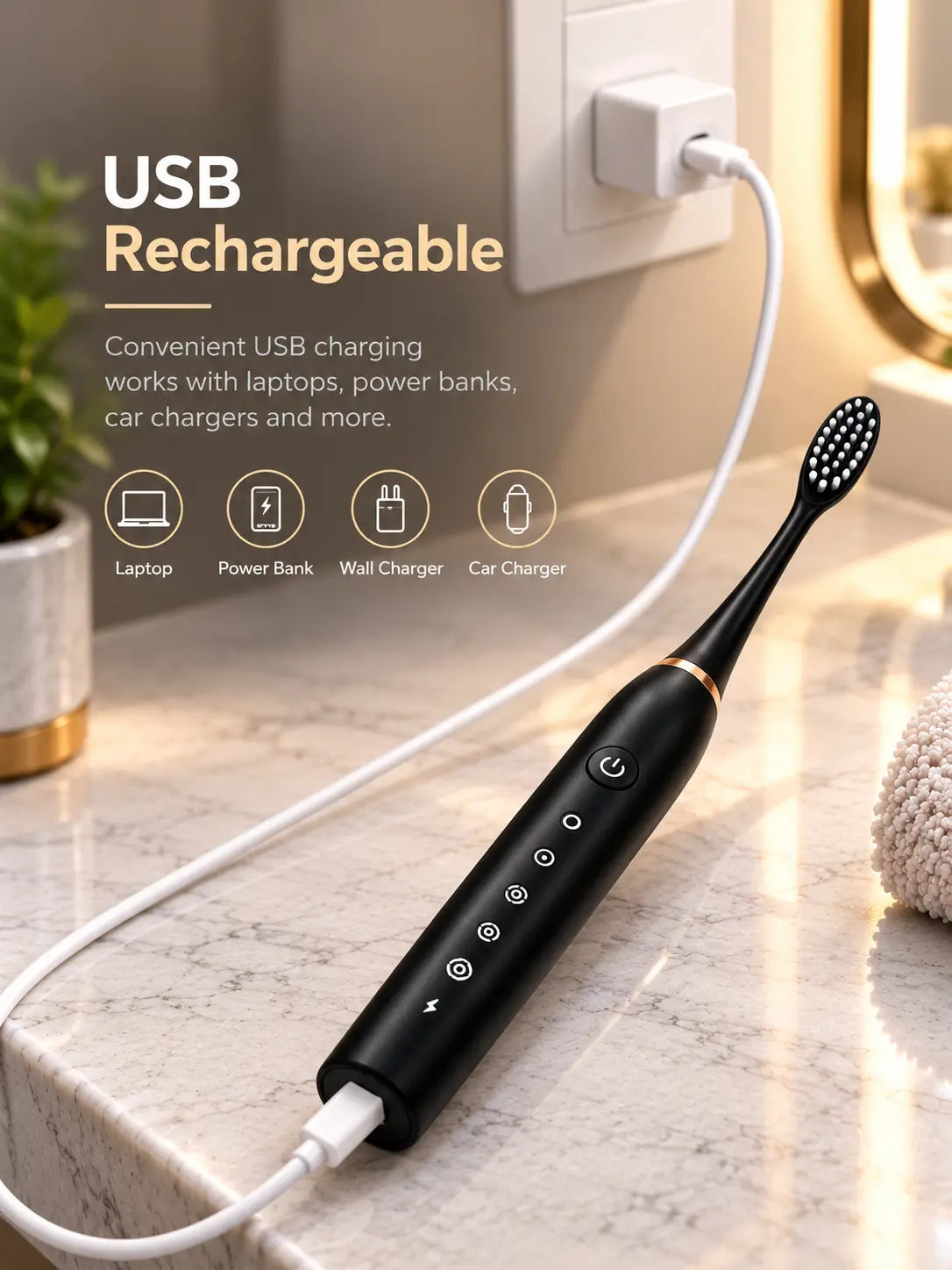 Sonic Electric Toothbrush with Multiple Cleaning Modes