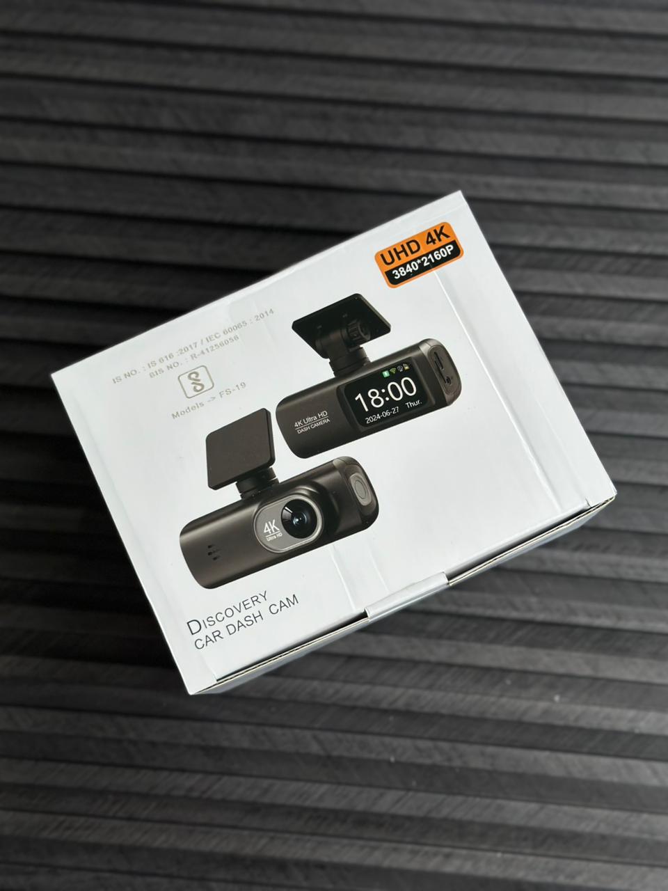 4K Ultra HD Car Dash Camera | Front & Rear Dual Recording | Night Vision | Motion Detection | Parking Monitor