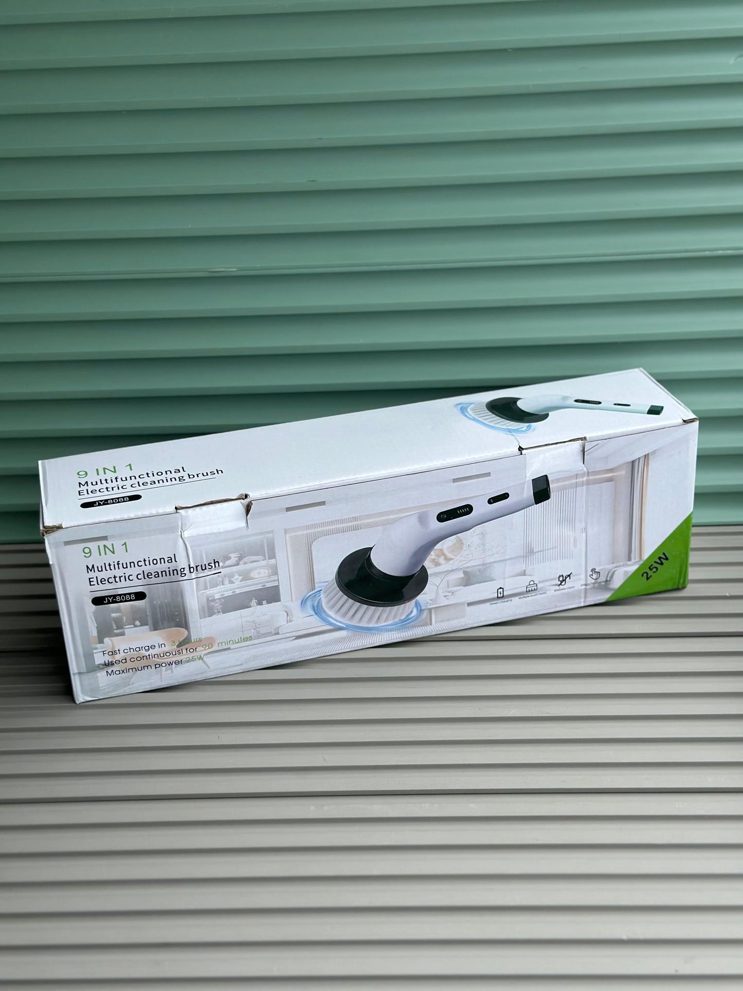 7-in-1 Electric Spin Scrubber Cleaning Brush with Extension Handle – Cordless Rechargeable Power Scrubber (1 Set / 25W)