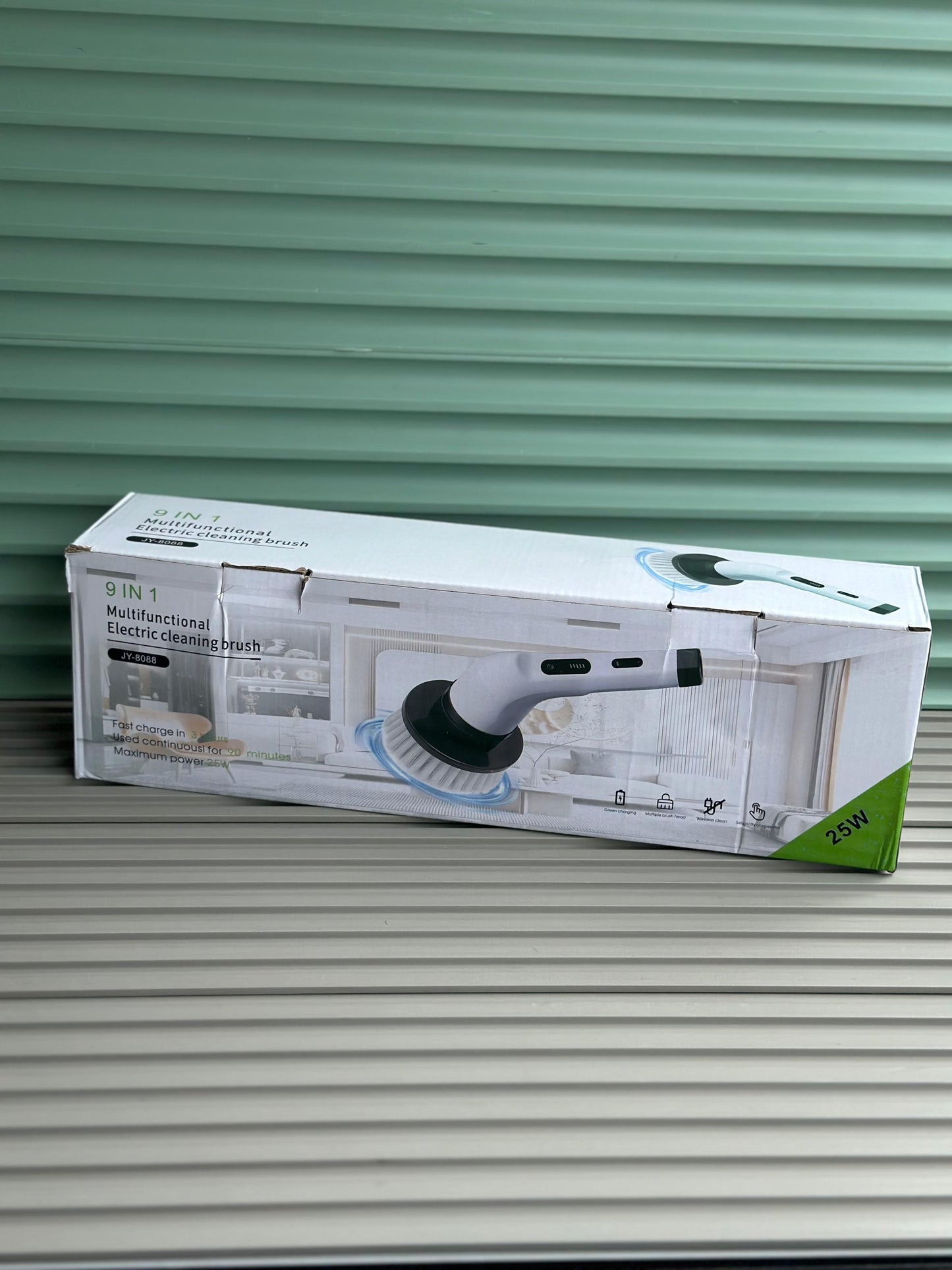 7-in-1 Electric Spin Scrubber Cleaning Brush with Extension Handle – Cordless Rechargeable Power Scrubber (1 Set / 25W)