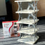 5-Tier Adjustable Display Stand, Modern Design, Heavy Duty Plastic Construction, Adjustable Height Shelves, Grey Finish