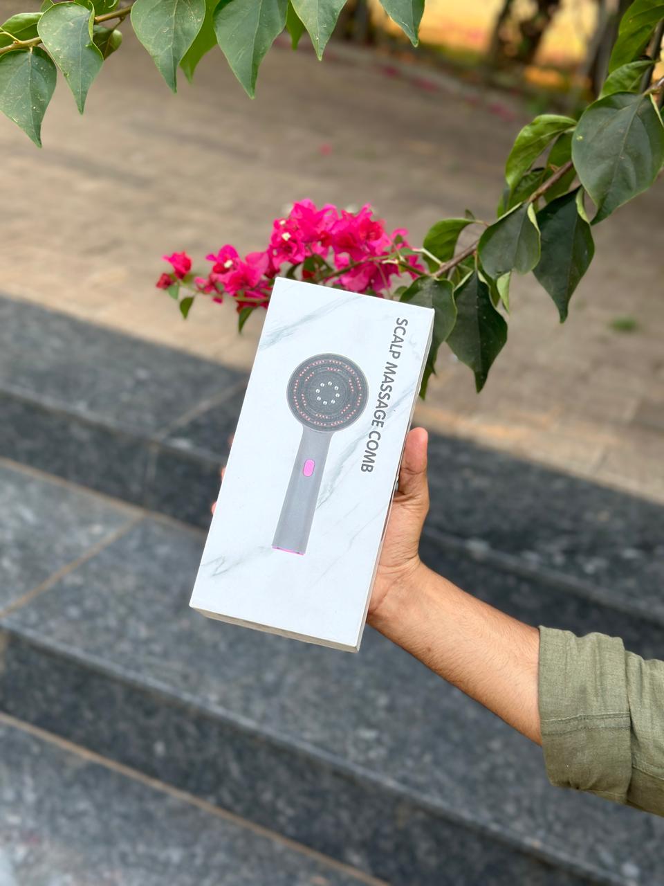 Electric Scalp Massage Comb – With Vibration & LED Therapy