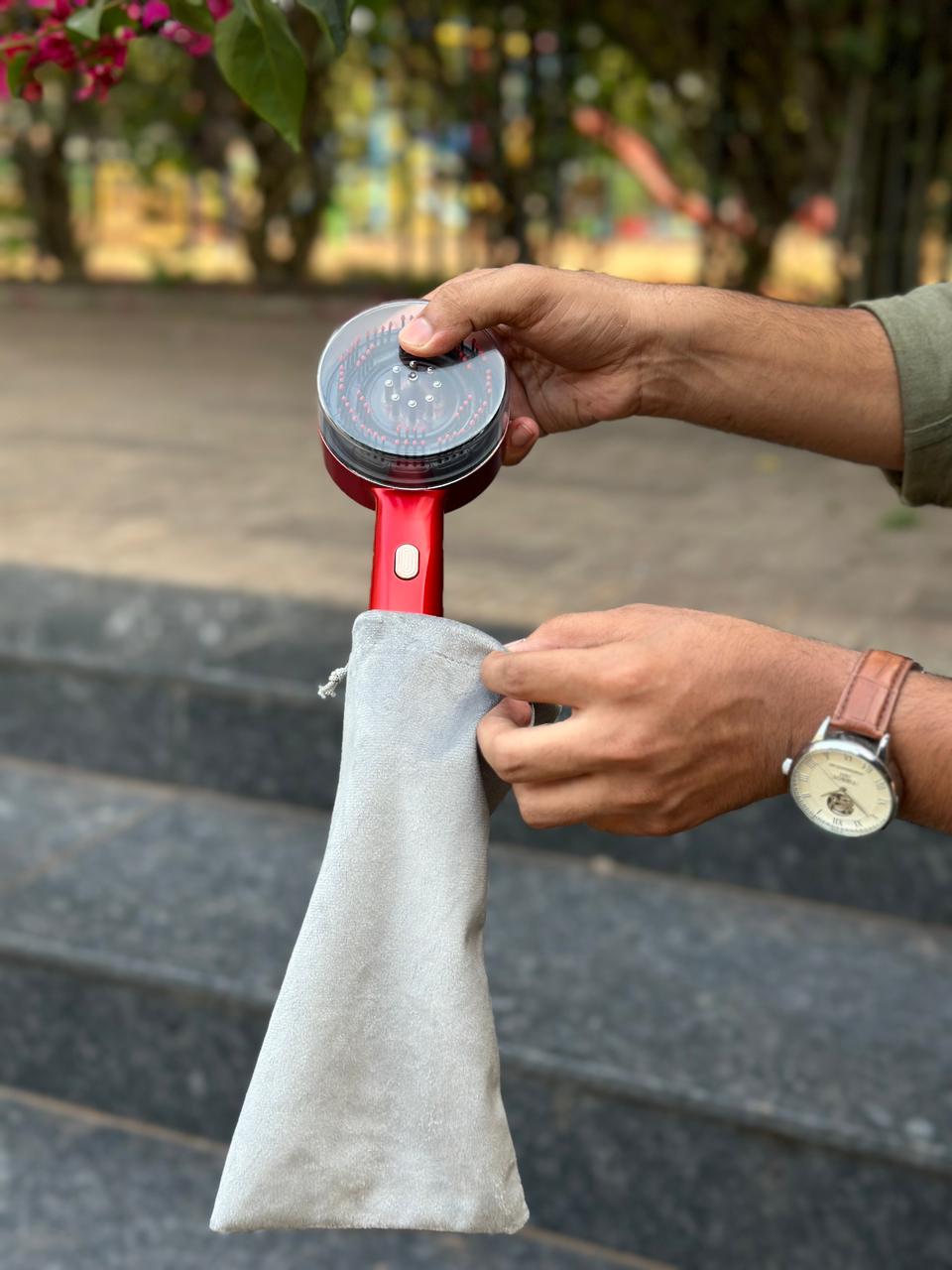 Electric Scalp Massage Comb – With Vibration & LED Therapy