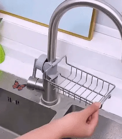 Stainless Steel Tap Rack for Sponge and Soap